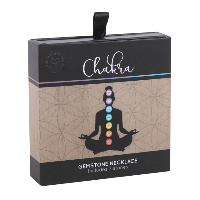 Chakra Gemstone Crystal Healing Necklace Kit - 7 Tumbled Stones for Wellness