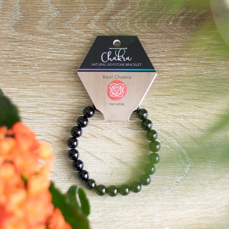 Hematite Root Chakra Balancing Crystal Energy Bracelet