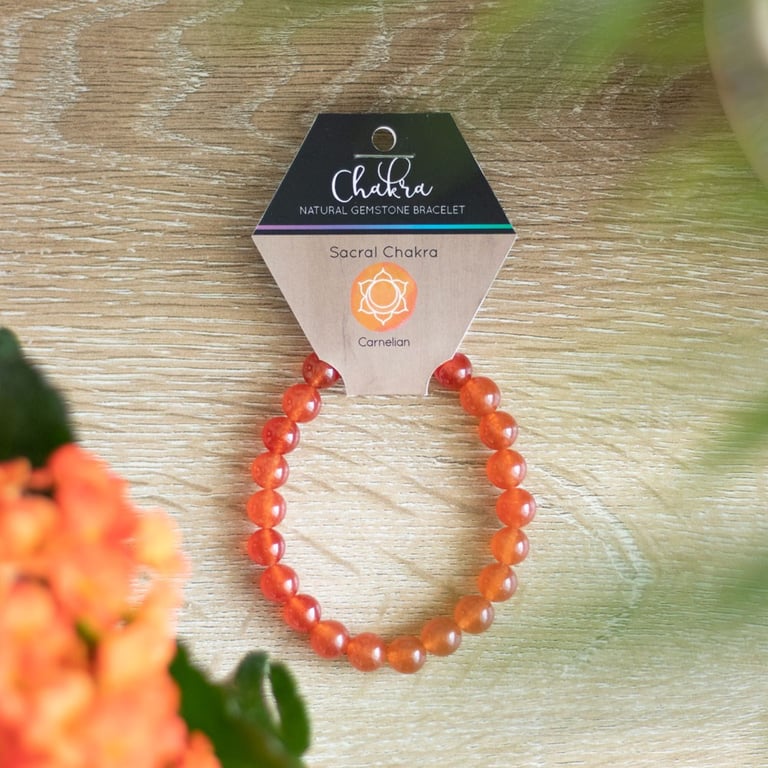 Carnelian Sacral Chakra Balance and Energy Enhancing Bracelet