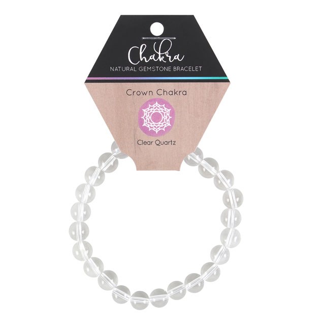 Clear Quartz Crown Chakra Balancing Gemstone Bracelet