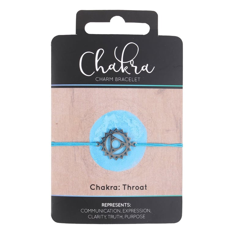 Throat Chakra Balance Blue Charm Bracelet - Aligns Communication & Expression