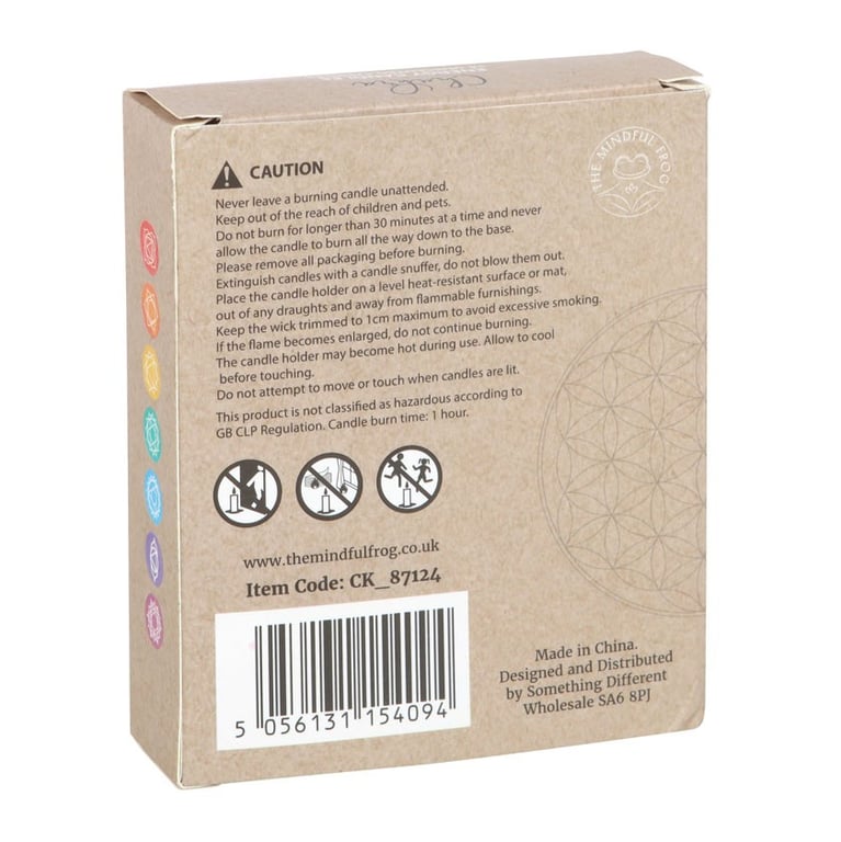 Unscented Chakra Energy Candles Pack - 14 Piece Set for Meditation and Yoga