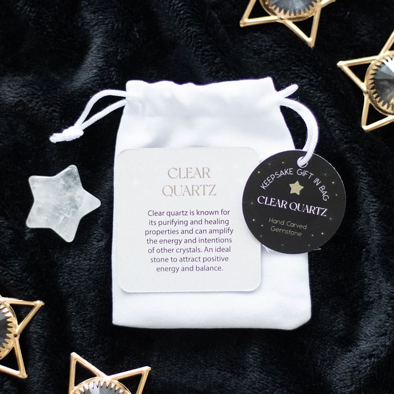 Clear Quartz Crystal Star - Meditation Stone for Positivity and Energy Boost