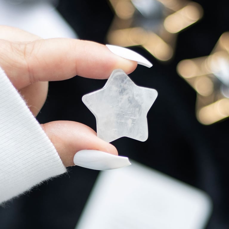 Clear Quartz Crystal Star - Meditation Stone for Positivity and Energy Boost