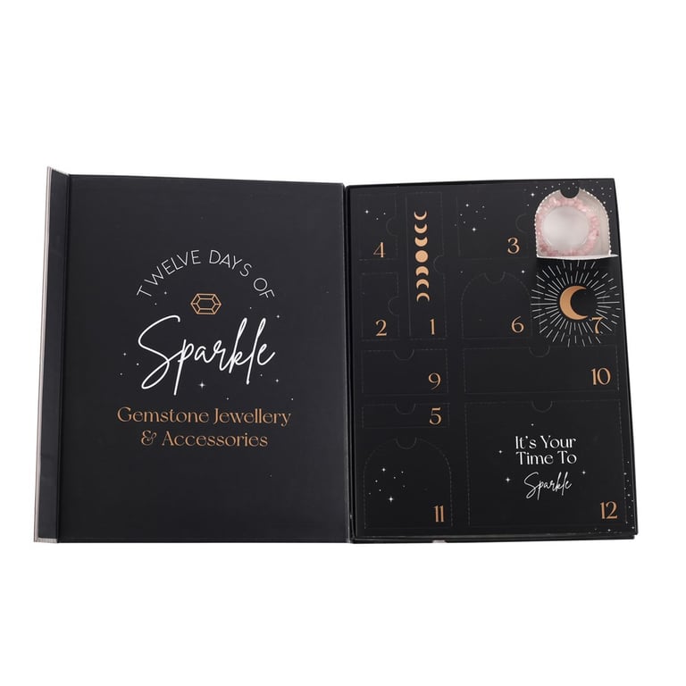 12-Day Crystal Jewellery Advent Calendar - Sparkling Gemstone Surprises Daily