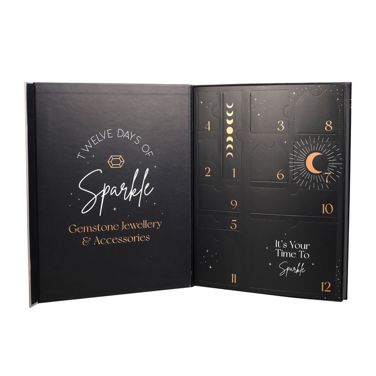 12-Day Crystal Jewellery Advent Calendar - Sparkling Gemstone Surprises Daily