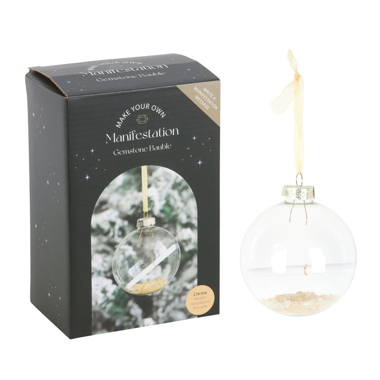 Citrine Manifestation Christmas Bauble Kit - Personalized Energy Decoration for Abundance and Positivity