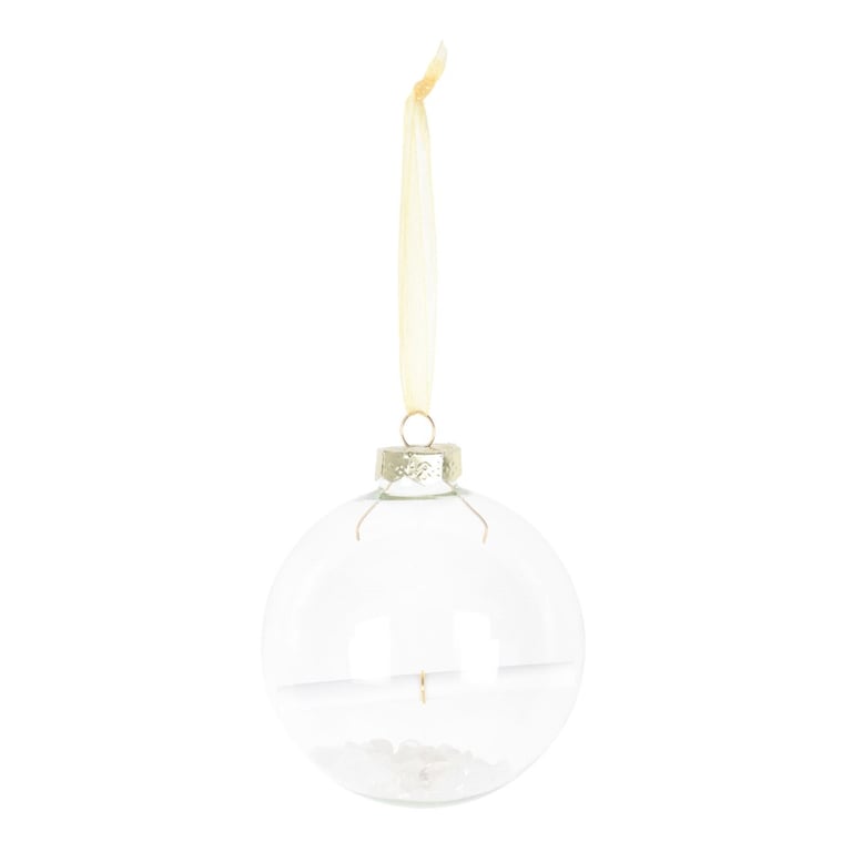 Clear Quartz Manifestation Christmas Bauble Kit - Amplify Positive Energy with Clear Quartz Crystals and Personalized Ornament