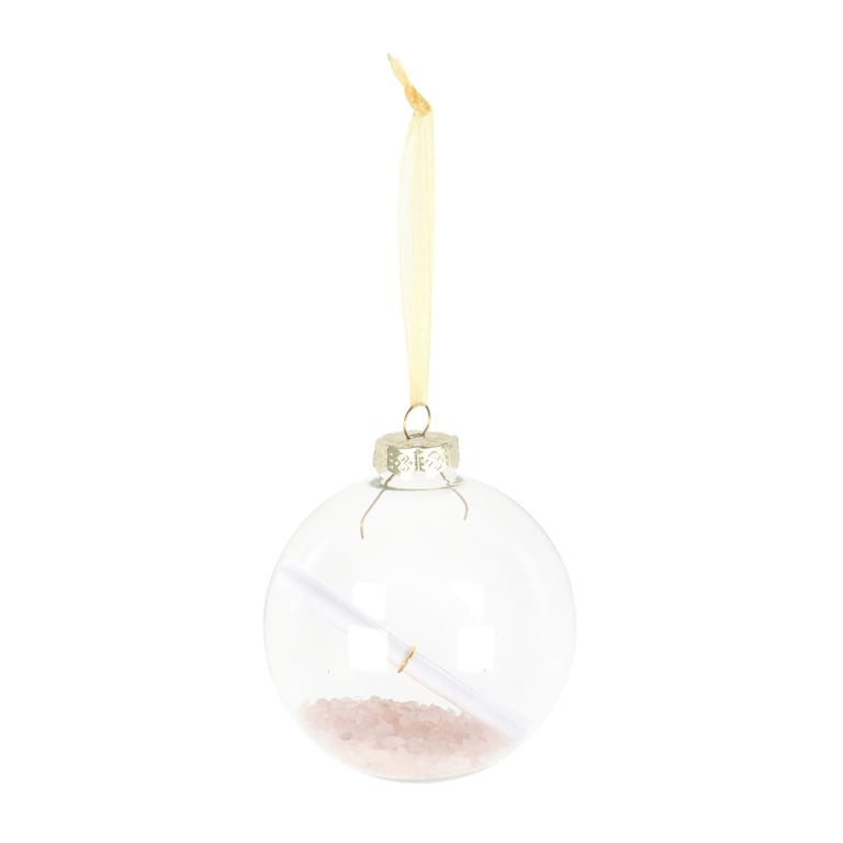 Rose Quartz Manifestation Christmas Bauble Kit - Positive Energy Crystal Ornament for Friendship and Self Love