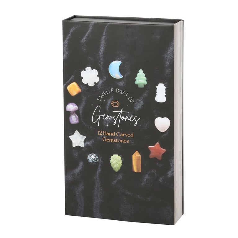 12 Days of Christmas Carved Gemstone Crystal Advent Calendar - Unique and Festive Gift for Christmas Season