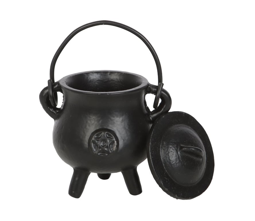 Cast Iron Pentagram Cauldron 7.5cm - Small Altar and Spell Casting Tool