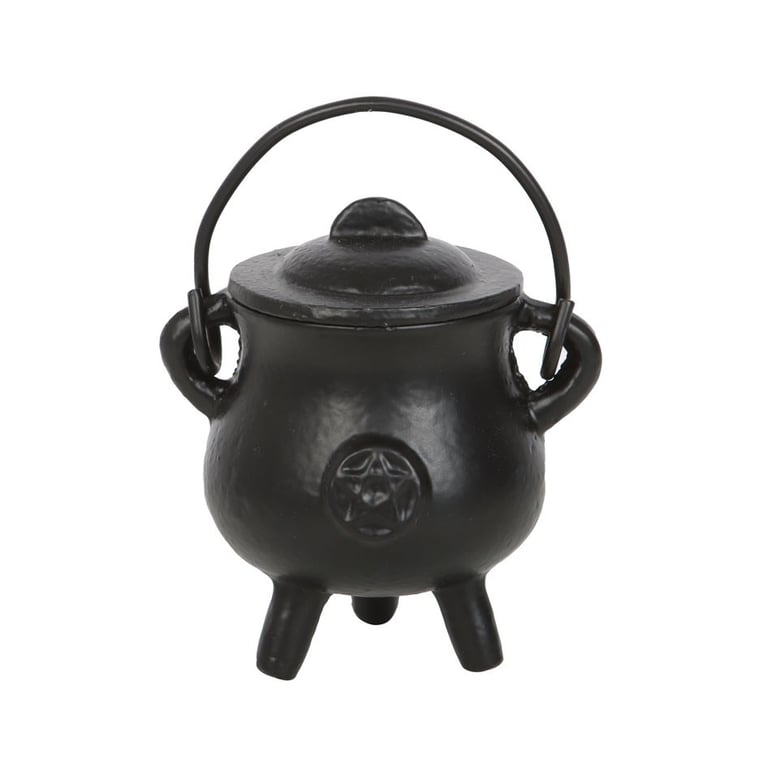 Cast Iron Pentagram Cauldron 7.5cm - Small Altar and Spell Casting Tool