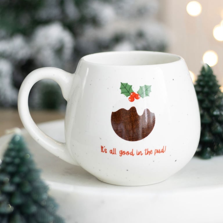 All Good in the Pud Microwave & Dishwasher Safe Christmas Mug - 500ml Capacity
