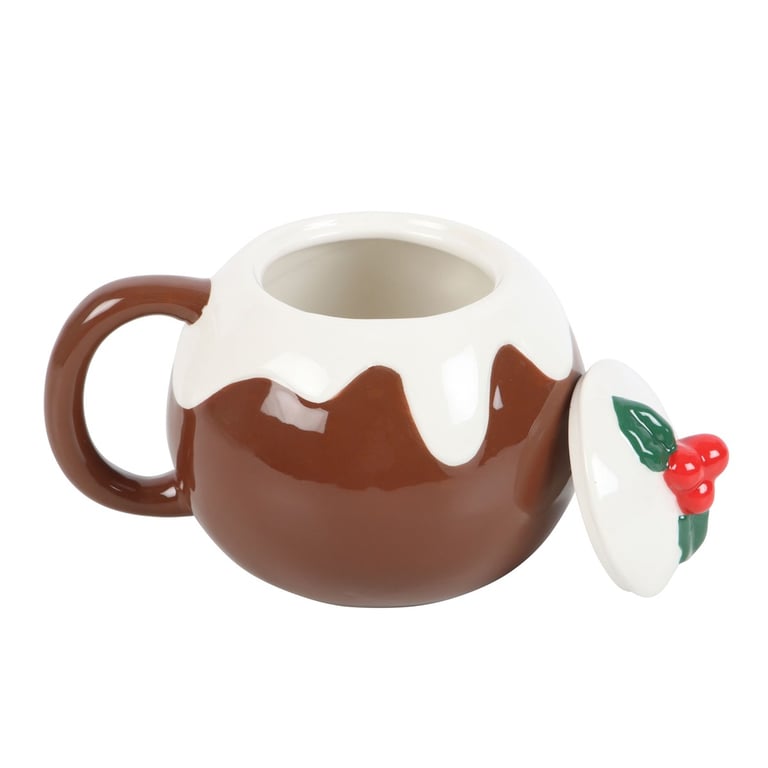 Christmas Pudding Shaped Mug - Festive 470ml Dishwasher Safe Ceramic Mug