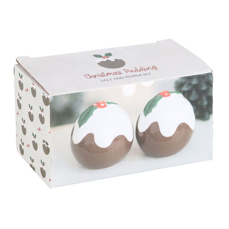 Christmas Pudding Salt and Pepper Shakers - Festive Home Kitchen Essentials