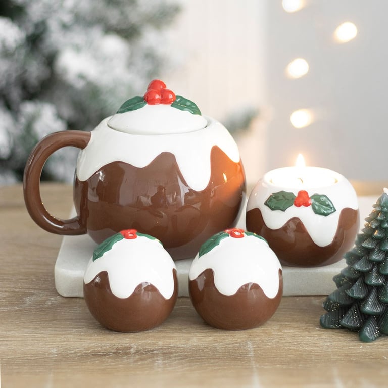 Christmas Pudding Salt and Pepper Shakers - Festive Home Kitchen Essentials