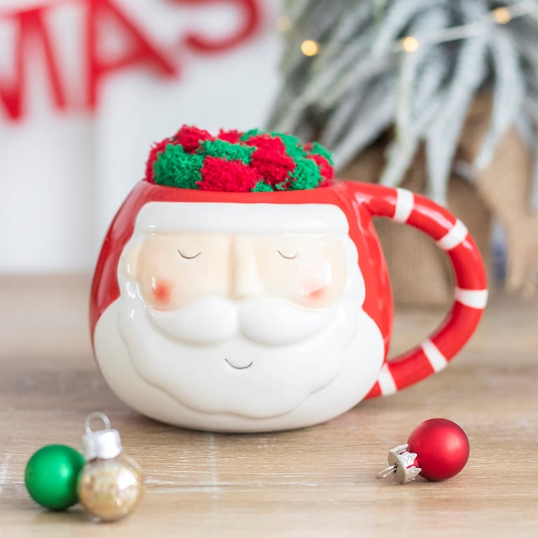 Santa Claus Mug and Cozy Christmas Socks Set - Festive Gift
