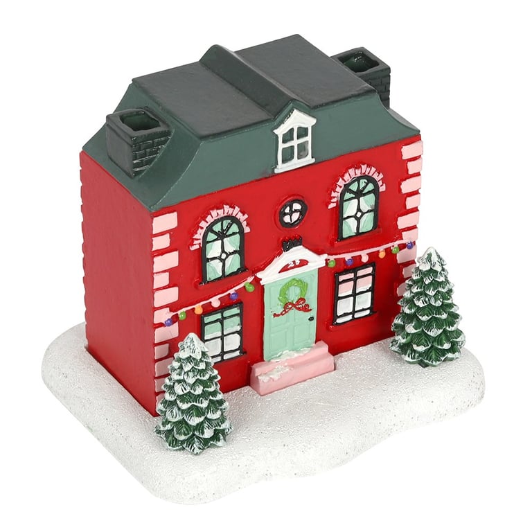 Christmas House Incense Cone Burner - Smokeless Indoor Decoration for Holiday Season