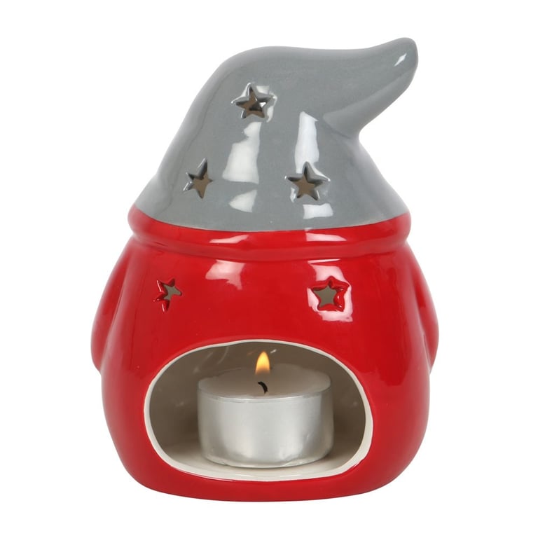 Red and Grey Gonk Tealight Holder - Festive Home Decor Accessory