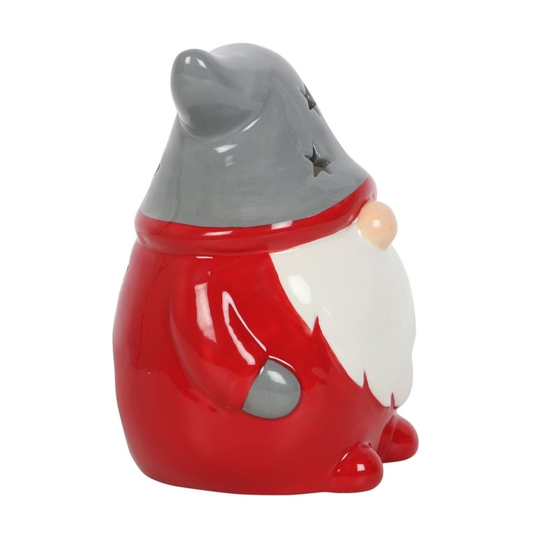 Red and Grey Gonk Tealight Holder - Festive Home Decor Accessory
