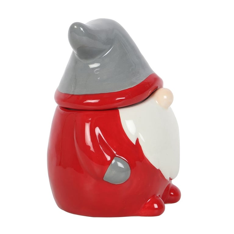 Red and Grey Christmas Gnome Lidded Mug - 300ml Capacity