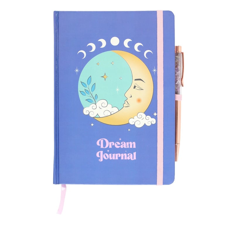 The Moon Dream Journal with Amethyst Pen - Lined Pages for Celestial Reflections