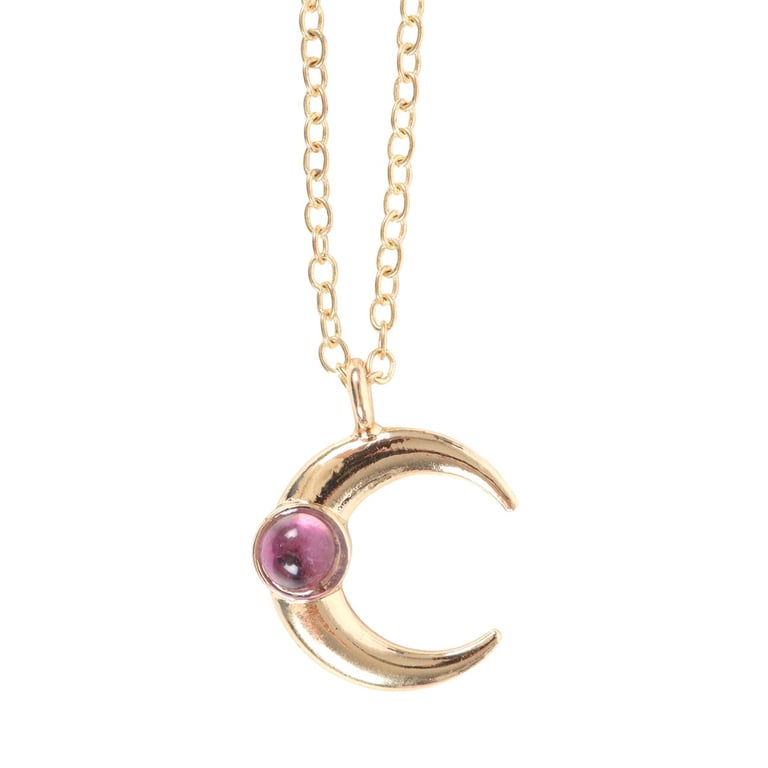 Amethyst Moon Celestial Necklace - Spiritual Growth & Stress Relief Gift
