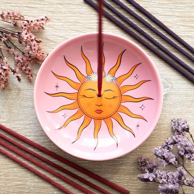Sun Celestial Ceramic Incense Holder - Tarot Inspired Home Decor