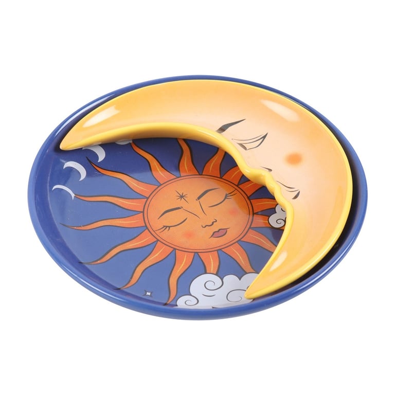 Sun and Moon Celestial Stacking Trinket Dish - Stackable Cosmic Decor Gift for Home Organization