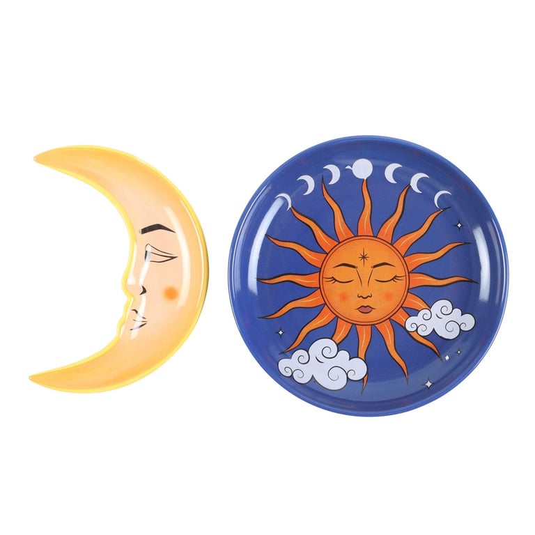 Sun and Moon Celestial Stacking Trinket Dish - Stackable Cosmic Decor Gift for Home Organization