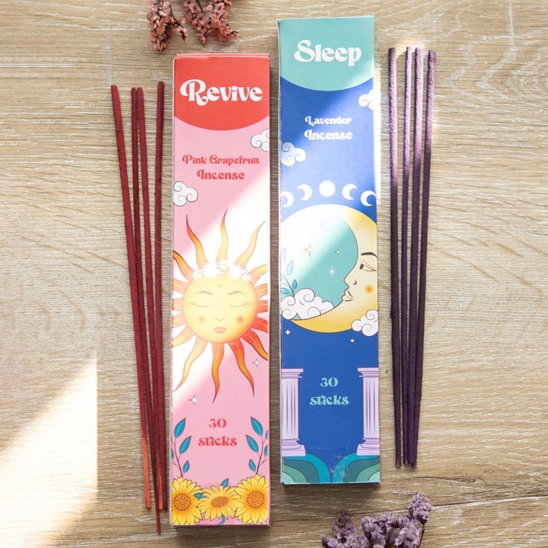 Sleep & Revive Incense Sticks Set - 60 Aromatherapy Sticks for Relaxation and Revitalization