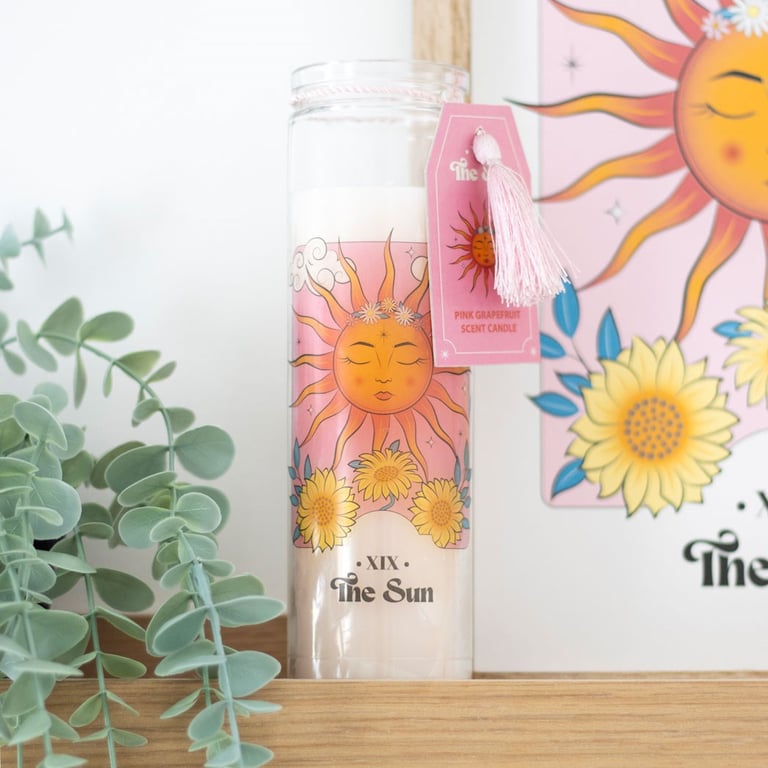 Sun Pink Grapefruit Tube Candle - Paraffin Wax Home Fragrance with 70hr Burn Time