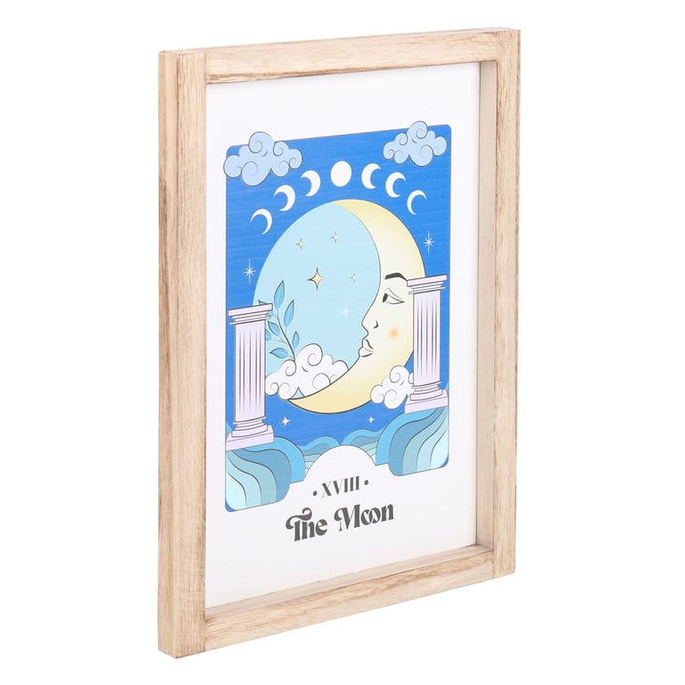 The Moon Celestial Framed Wall Print - Serene Tarot Inspired Art for Home Decor