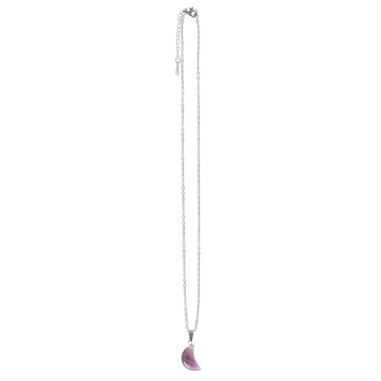 Amethyst Crystal Moon Necklace Greeting Card Gift Set
