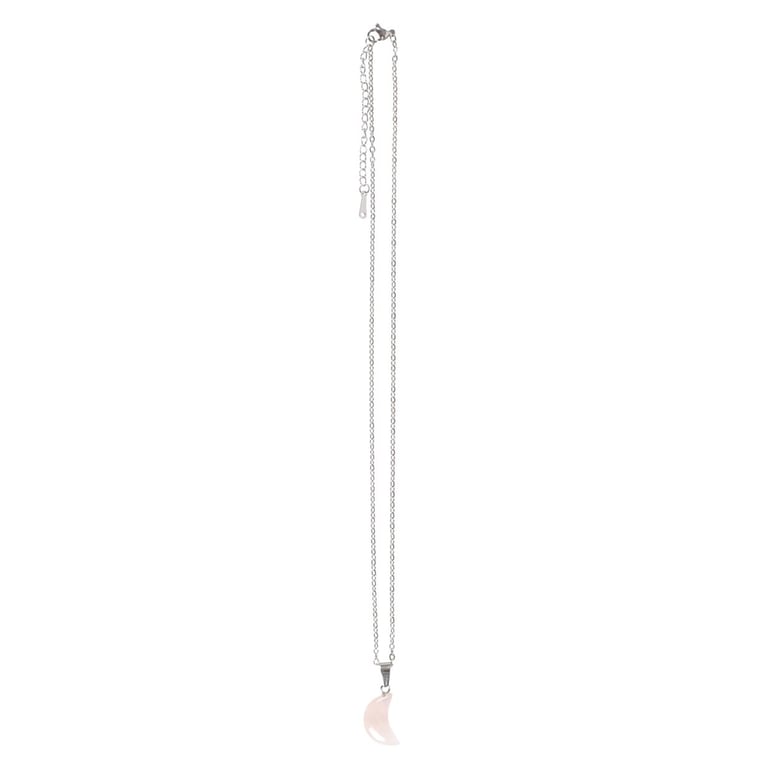 Rose Quartz Crystal Moon Necklace Greeting Card Set