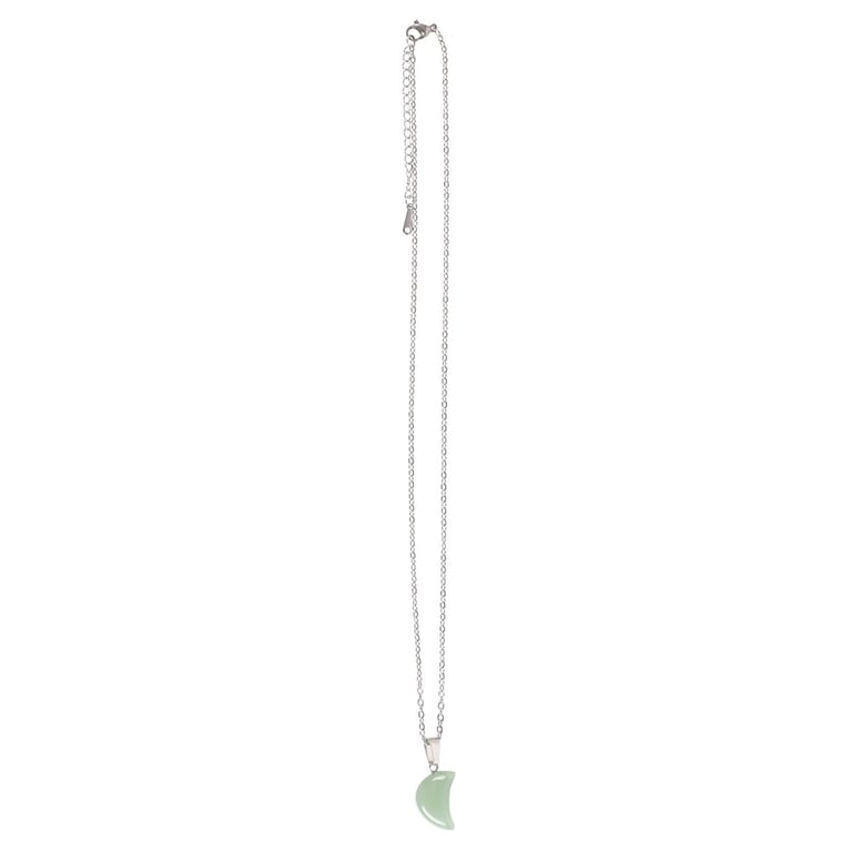 Green Aventurine Crystal Moon Necklace - Prosperity and Abundance Greeting Card Gift