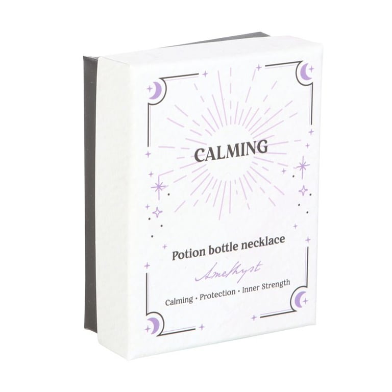 Amethyst Crystal Potion Bottle Necklace - Calming Energy & Inner Strength