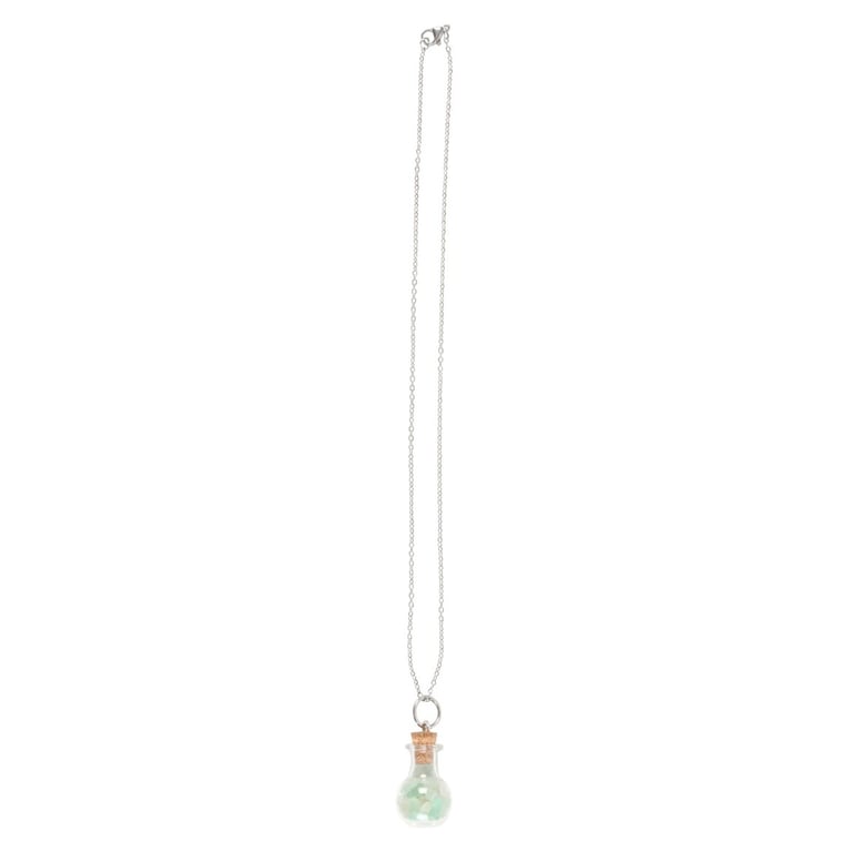Green Aventurine Crystal Potion Bottle Necklace - Attract Luck & Prosperity