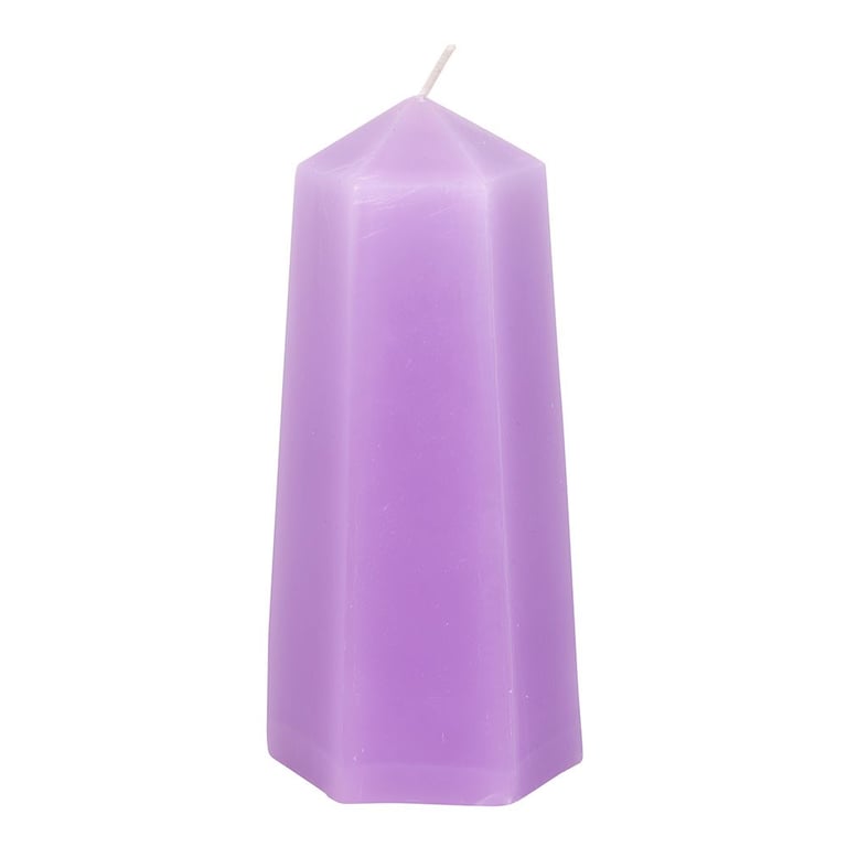 Calming Crystal Candle with Rough Amethyst - Unscented Inner Strength and Manifestation Aid for Sacred Spaces