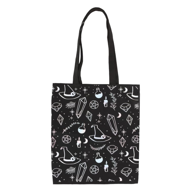 Crystal Witch Print Polycotton Tote Bag - Eco Friendly Crystal Collector Gift