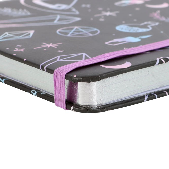 Crystal Witch A5 Notebook with Holographic Design and Silver Foil Pages