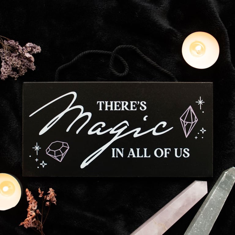 Witchy Hanging Sign - Embracing Magic and Crystal Healing at Home