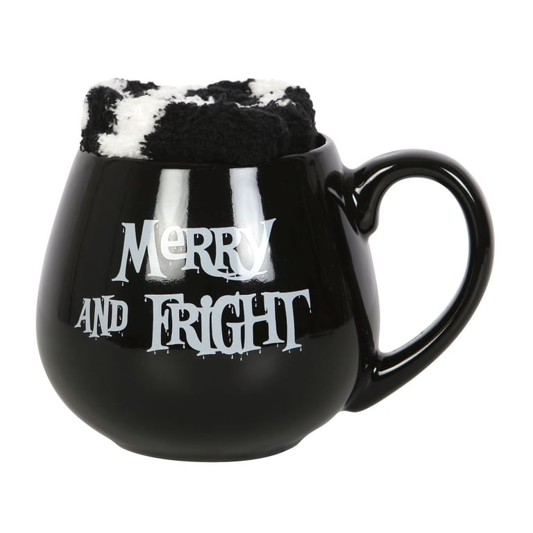 Merry and Fright Mug and Socks Set - Spooky Gift for Frightful Winter Nights