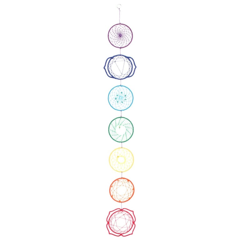 Chakra Rainbow Wall Hanging - Spiritual Home Decor Gift for Yoga and Wellness Practices