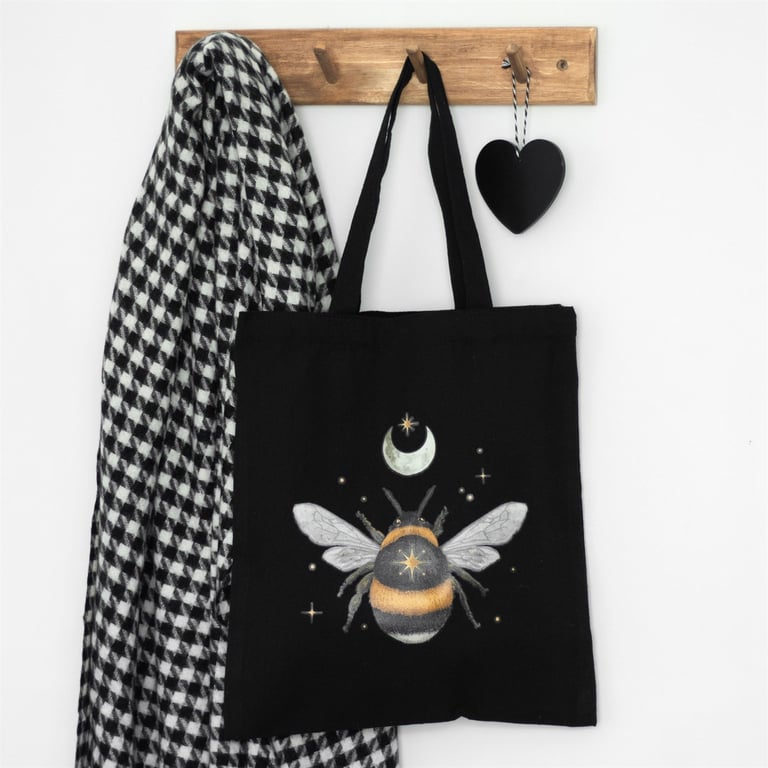 Forest Bee Polycotton Tote Bag - Eco-Friendly Canvas Shopping Bag with Durable Forest Bee Design