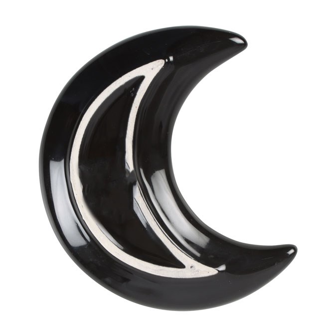 Crescent Moon Dark Forest Print Trinket Dish - Celestial Magic Storage Tray