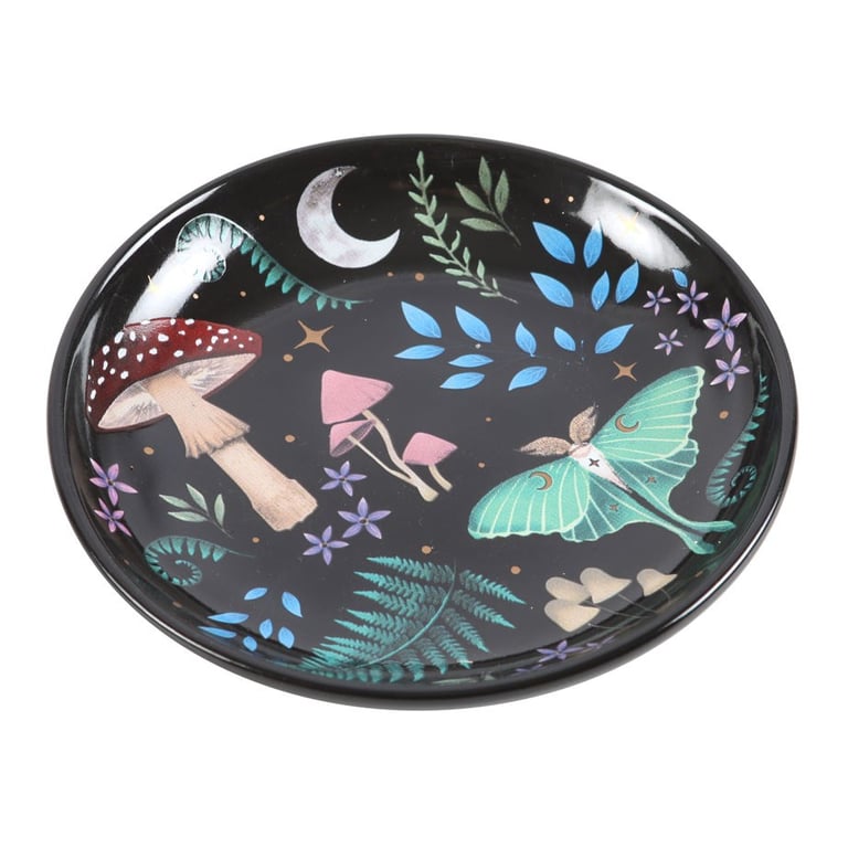 Dark Forest Print Trinket Dish - Celestial Magic Home Decor Treasure Storage