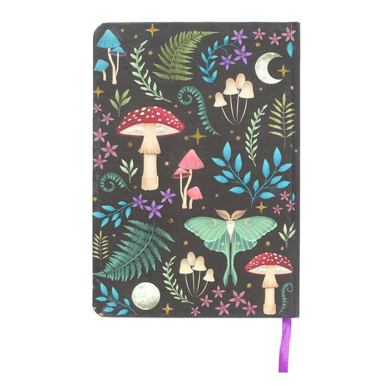 Dark Forest A5 Notebook - 100 Lined Pages with Gold Foil Edges and Ribbon Marker