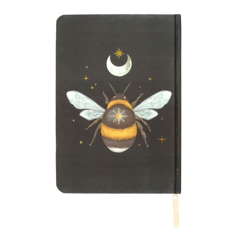 Forest Bee A5 Notebook with Gold Foil Lined Pages and Ribbon Marker