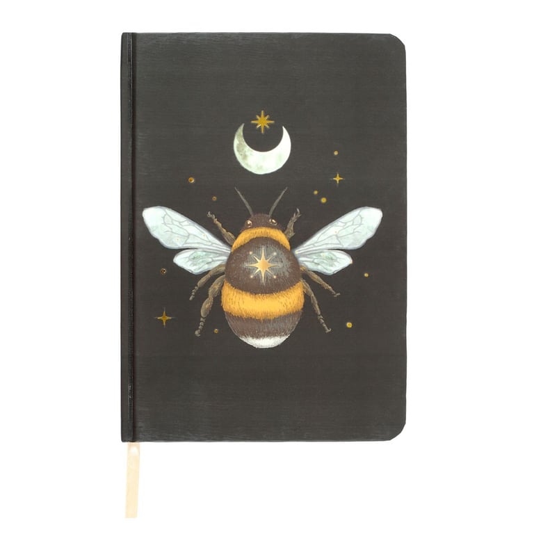 Forest Bee A5 Notebook with Gold Foil Lined Pages and Ribbon Marker
